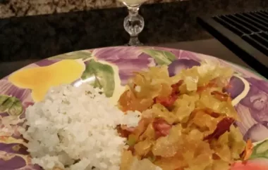 Spicy Delicious Fried Cabbage with Turkey Bacon