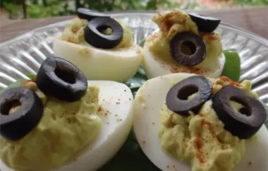 Spicy Deviled Eggs with a Guacamole Twist