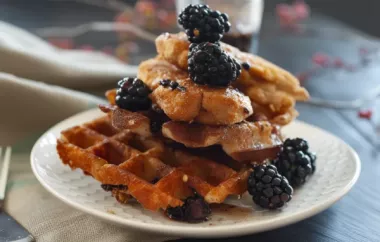 Spicy Gluten-Free Chicken and Cheddar Waffles with Blackberry Maple Syrup