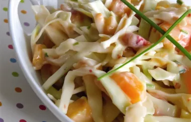 Spicy Peach Coleslaw Recipe - Fresh and Tangy Coleslaw with a Sweet and Spicy Twist