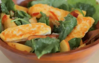 Spinach Nectarine and Halloumi Salad