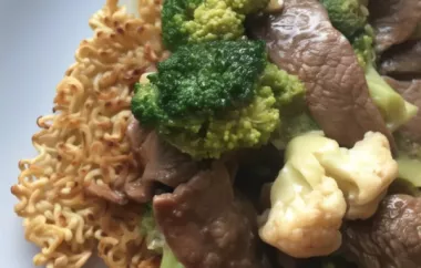 Stir-Fried Beef and Broccoli with Crisp Ramen Noodle Cake Recipe