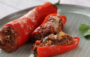 Stuffed Red Peppers with Quinoa, Mushrooms, and Turkey