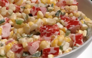 Summer Corn Salad Recipe with Fresh Vegetables and Tangy Dressing