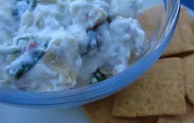 Super Simple Bacon Spinach and Artichoke Dip Recipe