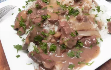 Tender beef tips cooked in a rich mushroom gravy