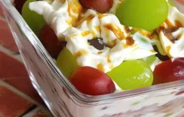 Try this refreshing and creamy grape salad perfect for a summer side dish or a dessert!