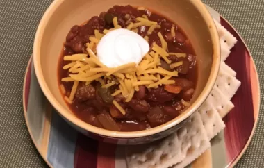 Turkey Chili with Beans - A Hearty and Flavorful Comfort Food Recipe