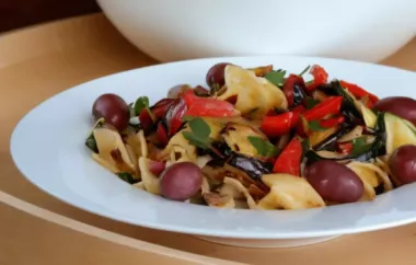Vegan Italian Pasta Salad with Vegetables and Olives