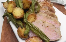 Air-Fryer Mustard-Crusted Pork Tenderloin with Potatoes and Green Beans
