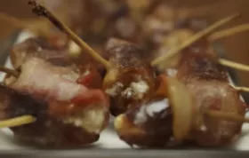 Bacon-Wrapped Dates Stuffed with Blue Cheese