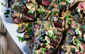 Boozy Steak with Creamy Mushroom Sauce