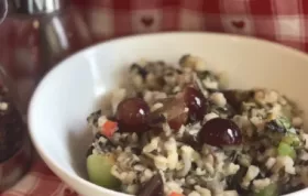 Brown and Wild Rice Salad with Grapes and Kale