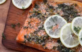 Cedar-Plank Grilled Salmon with Garlic, Lemon, and Dill