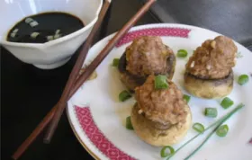 Chinese-Style Stuffed Mushrooms