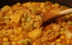 Classic southern comfort in a bowl, Sunday Brunswick Stew is a hearty blend of chicken, pork, and vegetables simmered to perfection.