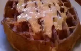 Cornmeal Bacon Waffles with Cheese Sauce