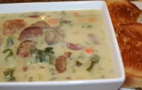 Cream of Potato with Chorizo and Kale Soup - Hearty and Flavorful