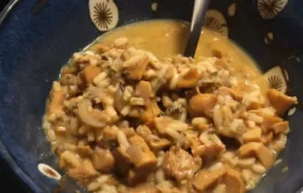 Creamy and flavorful chanterelle mushroom and wild rice soup