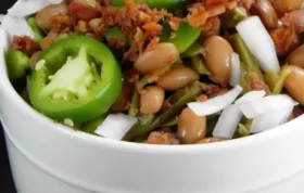 Delicious American twist on Mexican pintos with cactus dish