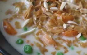 Delicious and comforting chicken pot pie soup with a twist of toasted almonds.