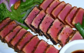 Delicious and flavorful seared ahi tuna steaks with a savory soy ginger glaze