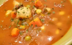 Delicious and hearty ground beef vegetable soup