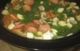 Delicious and hearty kale soup with traditional Portuguese sausage