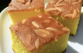 Delicious and Moist Semolina Turmeric Cake