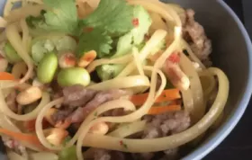 Delicious and Nutritious Asian Pasta Salad with Beef, Broccoli, and Bean Sprouts