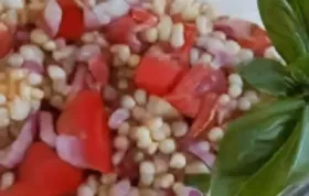 Delicious and refreshing caprese couscous salad