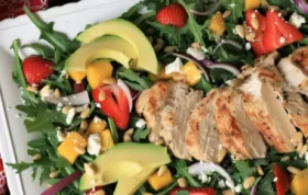 Delicious and refreshing Strawberry Mango Grilled Chicken Salad recipe