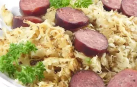 Delicious and savory sausage and kraut dish for a hearty meal