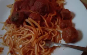 Delicious and spicy spaghetti and chipotle meatballs