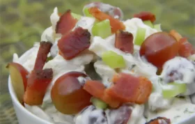 Delicious Chicken Salad with a Twist of Bacon and Red Grapes