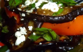 Delicious Grilled Eggplant and Peppers with Tangy Feta Cheese