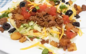 Delicious Ground Beef and Potato Tostadas Recipe