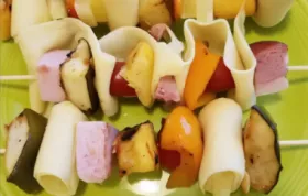 Delicious Ham and Veggie Crepe Kebabs Recipe