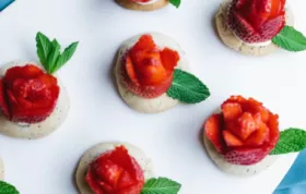 Delicious Lemon Poppy Seed Tartlet with a Beautiful Strawberry Rose
