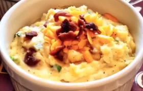 Delicious loaded mashed potatoes with crispy bacon