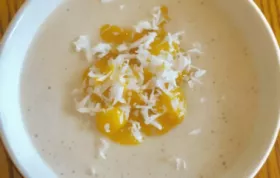 Delicious Oat Pudding with Mango and Coconut