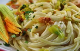 Delicious Pasta with Zucchini Blossoms Recipe