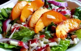 Delicious Peach Salad with Tangy Raspberry Vinaigrette