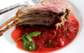 Delicious Rack of Lamb with a Refreshing Strawberry Mint Sauce