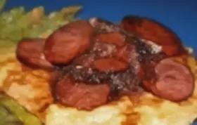 Delicious Raspberry Kielbasa Over Creamy Cheese Grits