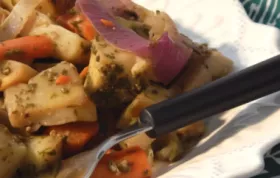 Delicious Root Vegetables Baked in a Flavorful Pesto Sauce