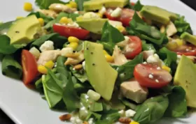 Delicious Spinach Salad with Chicken, Avocado, and Creamy Goat Cheese