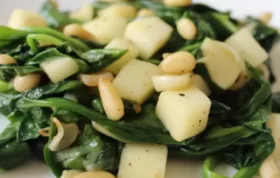 Delicious Spinach Salad with Sweet Apples and Crunchy Pine Nuts