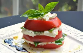 Delicious Stacked Tomato and Burrata Salad