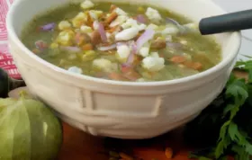 Delicious Vegetarian Pozole Verde Hominy Soup Recipe